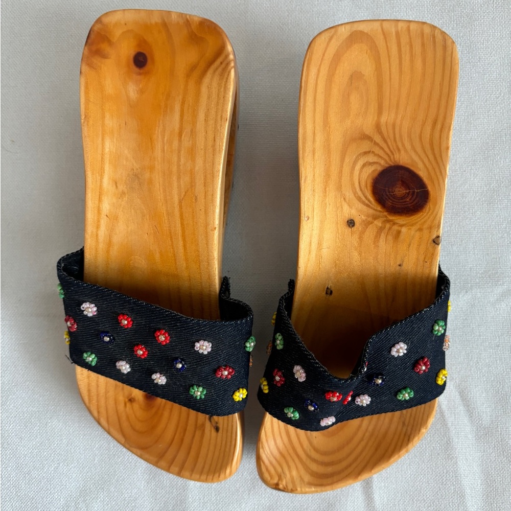 Vintage 90’s wooden clog sandal heel - Picture 7 of 8